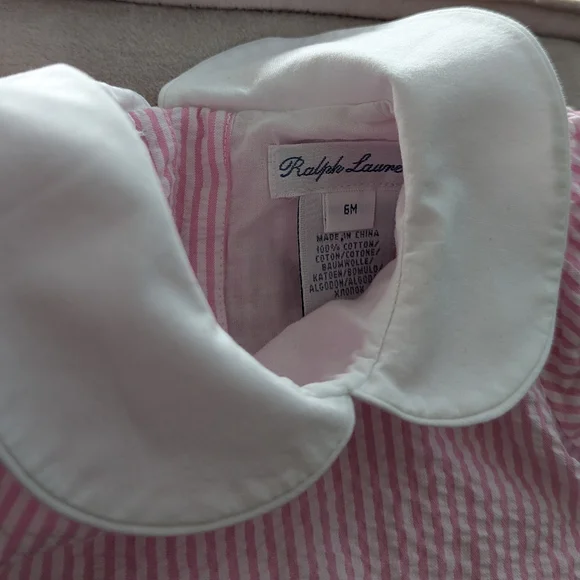 Ralph Lauren | Pink White Striped Special Occasion Summer Dress 6m EUC - Picture 5 of 7